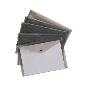 image of 5 Star A4 Envelope Wallet Polypropylene Translucent Smoke Pack of 5