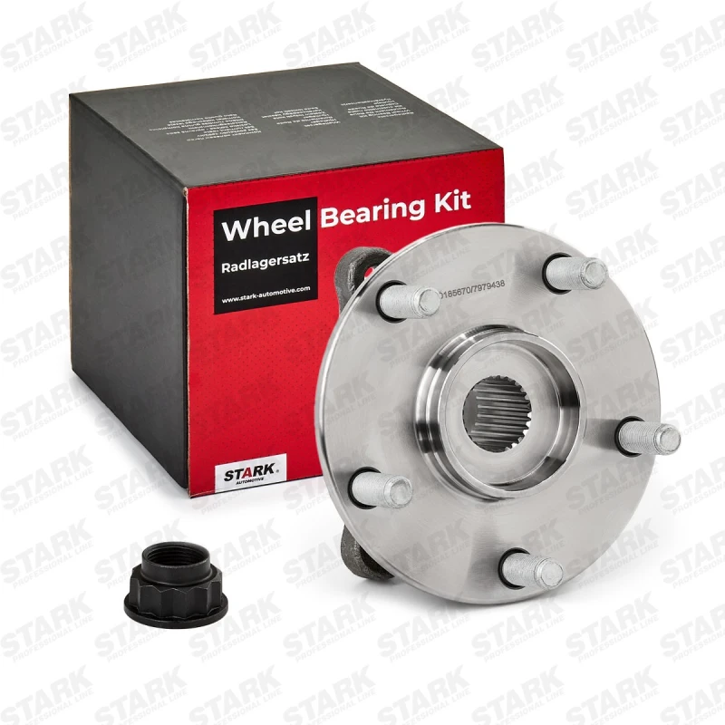 Image of STARK SKWB-0180148 Wheel bearing kit Front Axle, with integrated ABS sensor Wheel Bearing Kit (654)