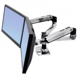 image of Ergotron 45-245-026 Lx 360° Rotating Dual Monitor Bracket, 15 to 24 18kg Black/silver