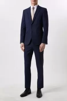 image of Plus And Tall Slim Fit Navy Marl Suit Jacket