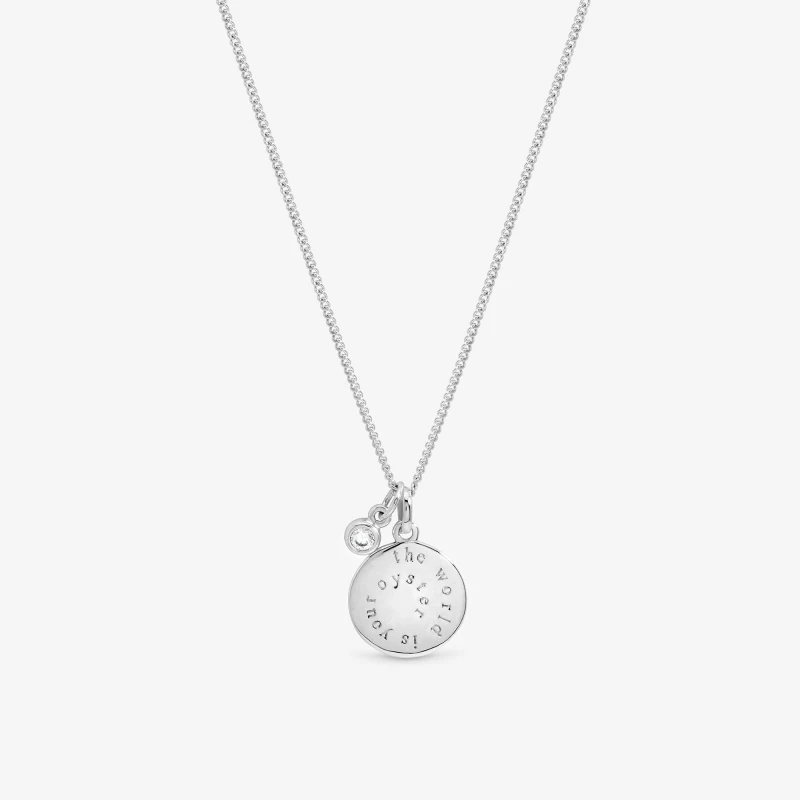 Image of Inicio The World Is Your Oyster Pendant - Gift Pouch Silver female One Size