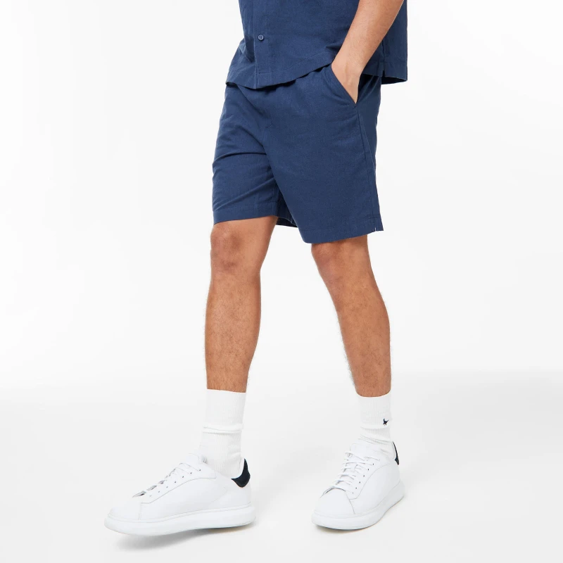 Image of Jack Wills Linen Shorts - Blue Blue S