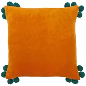 Image of Hoola Pom-Pom Cushion Orange/Teal