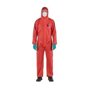 image of ANSELL ALPHA-TEC 1500 COVERALL RED MODEL 138 SIZE XL GLOVE ANRD15138XL