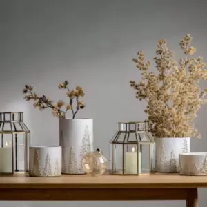 Image of Crossland Grove Forest Planter White and Gold 185x185x170mm