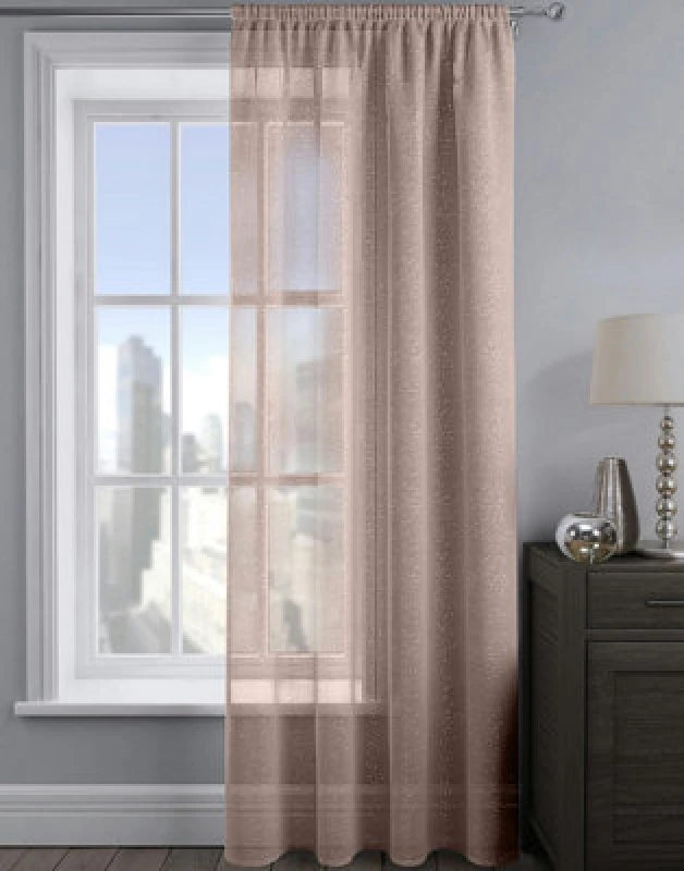 Image of Velosso Alessandria Sheer Voile Panel Slot Top in Pink Size: 137cm width x 137cm drop Pink Unisex 137cm width x 137cm drop