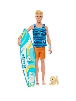 image of Barbie Ken Beach Day Doll & Piece Count