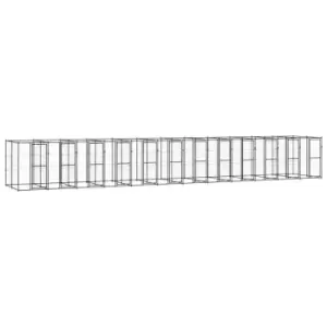 Image of Vidaxl Outdoor Dog Kennel Steel 29.04 M