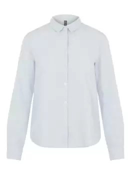 Image of PIECES Solid Shirt Women Blue