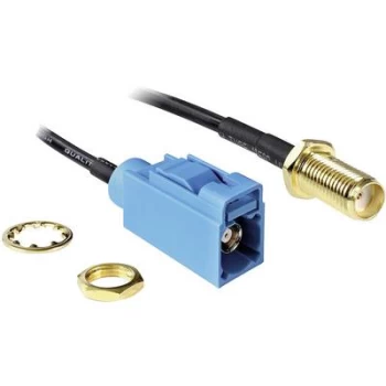 image of Delock WiFi aerials Cable extension [1x SMA socket - 1x SMBA-(FAKRA) Z socket] Black