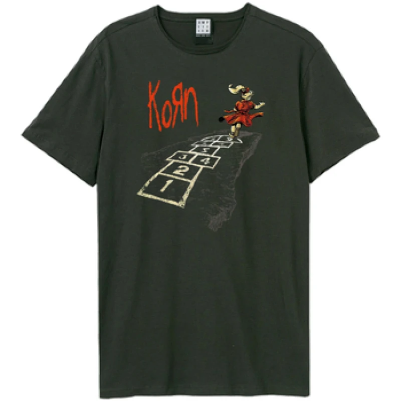 Image of Amplified Amplified Men Follow The Leader Hopscotch Korn T-Shirt in Charcoal Size: X-Small Charcoal XS Male 5063574714341