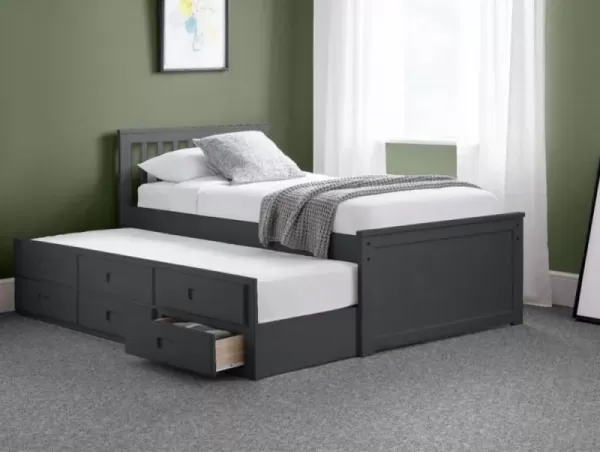 image of Julian Bowen Maisie 3ft Single Anthracite Wooden Guest Bed