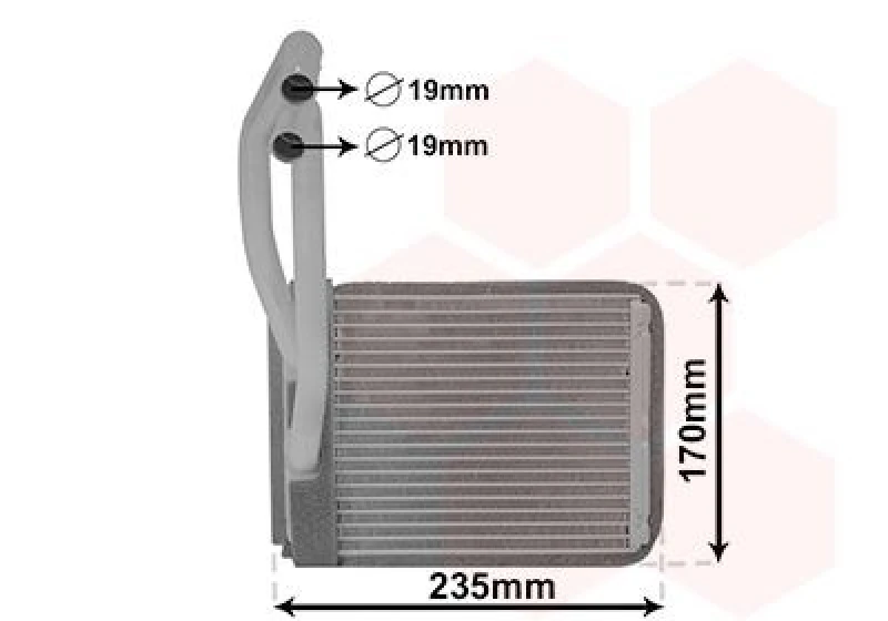 Image of VAN WEZEL Heater matrix VAN WEZEL 82006446