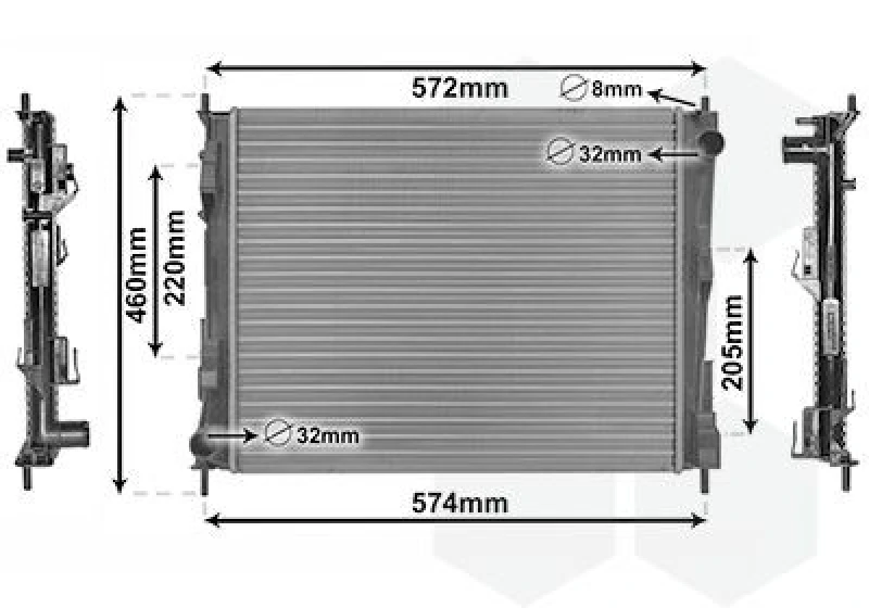 Image of VAN WEZEL Engine radiator VAN WEZEL 43002375