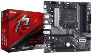 image of ASRock A520M Phantom Gaming 4 AMD Socket AM4 Motherboard