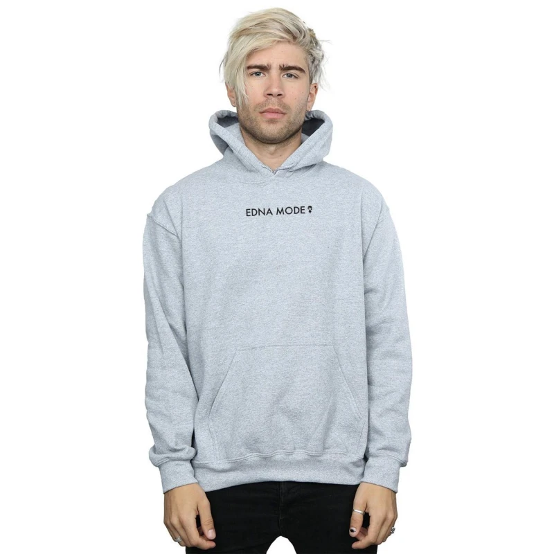 Image of Disney Men The Incredibles Edna Mode Hoodie in Grey Size: large Grey L Male 5057864207651