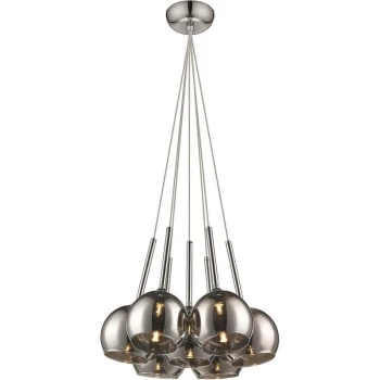 image of Spring Lighting - 7 Light Cluster Pendant Chrome with Glass Shades, G9