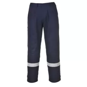 image of Biz Flame Plus Mens Flame Resistant Trousers Navy Blue Medium 34"