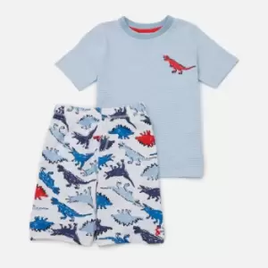 Image of Joules Kids Shorts Sleeve Pj Set - Scribbly Dino - 4 Years