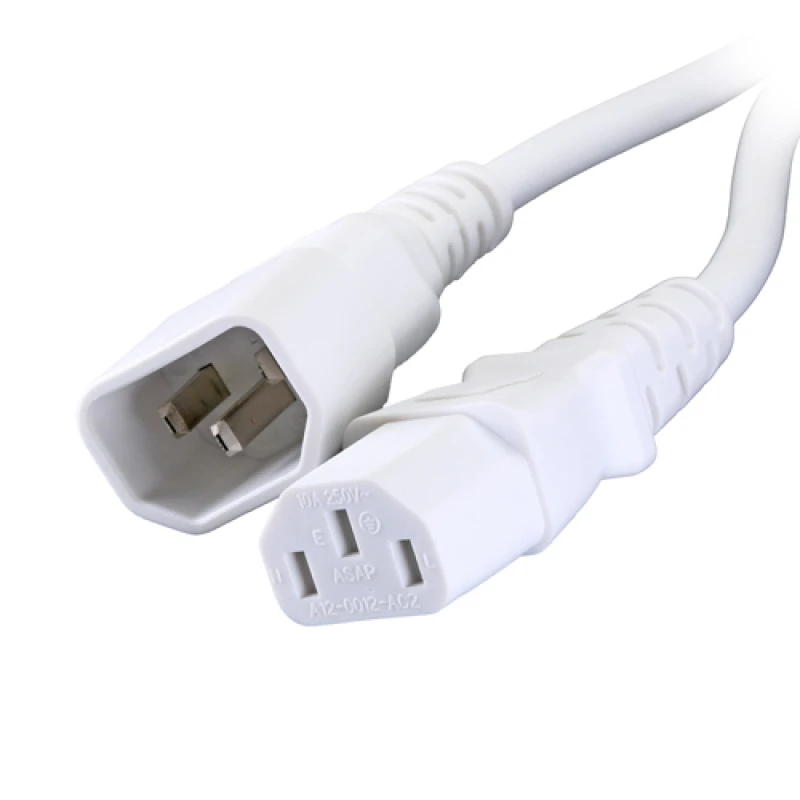 Image of Cablenet 0.5m IEC C14 - IEC C13 White PVC 0.75mm Power Leads