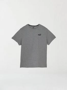 image of Puma Plus Size Essentials Small Logo T-Shirt - Medium Grey Heather, Size 3XL, Men