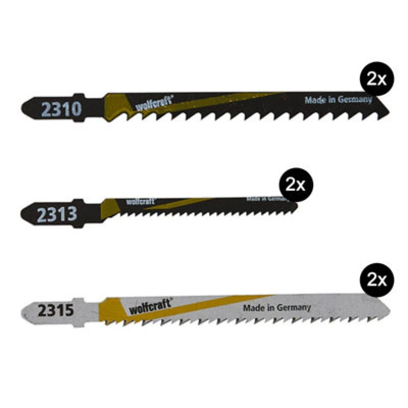 Image of Wolfcraft Professional Jigsaw Blade Long-Lasting Quality Set For Woodworking,6Ps