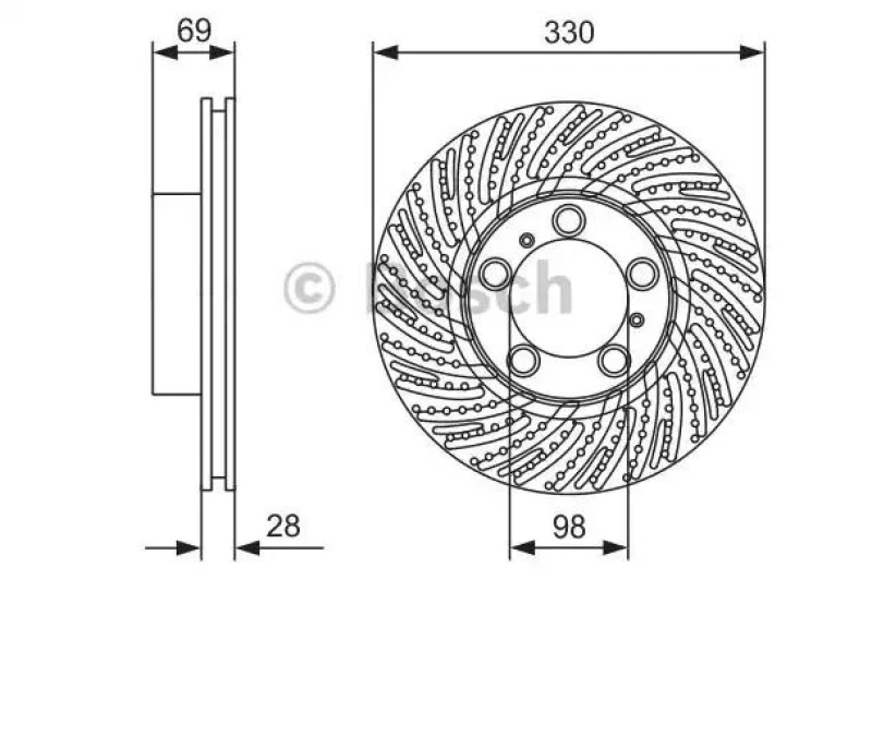 Image of Bosch 0 986 479 D24 Brake disc Vented, Coated, High-carbon, with bolts/screws Brake Disc (82)