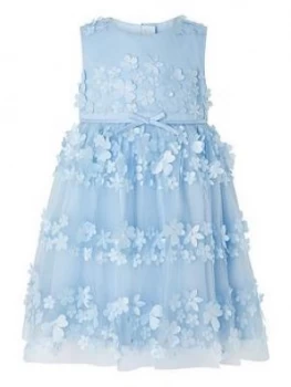 image of Monsoon Baby Girls Pretty Petal Blue Dress - Blue