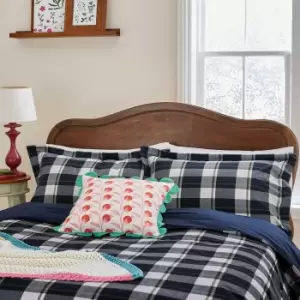 Image of Joules Daylesford Check Kingsize Duvet Cover Set, French Navy