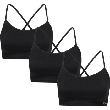 image of Hummel 3 Pack Seamless Bras Womens - Black