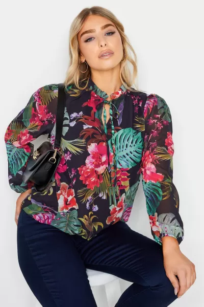 Image of M&Co Ruched Neck Blouse