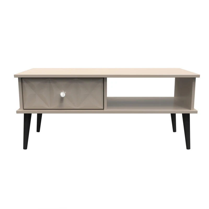 Image of Toledo 1 Drawer Coffee Table In Mushroom (Ready Assembled)