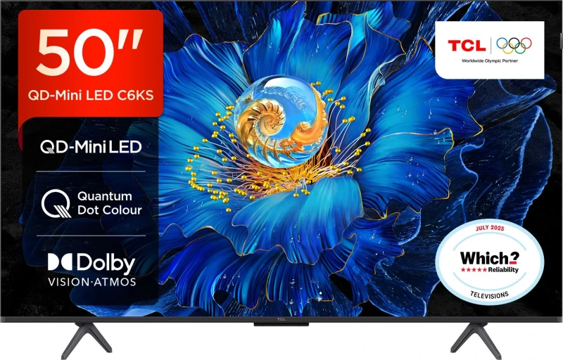 Image of TCL 50" 50C6KS-UK Smart 4K Ultra HD HDR QD-Mini LED TV
