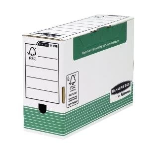 Image of Fellowes Bankers Box Transfer File 120mm FC Green Pack of 10 1179201