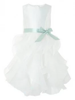 image of Monsoon Girls Cannes Ivory Organza Ruffle Dress