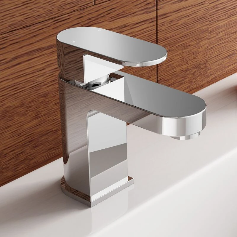 Image of NES HOME Modern Mono Mixer Tap with Basin Waste Chrome TAP10307+WST