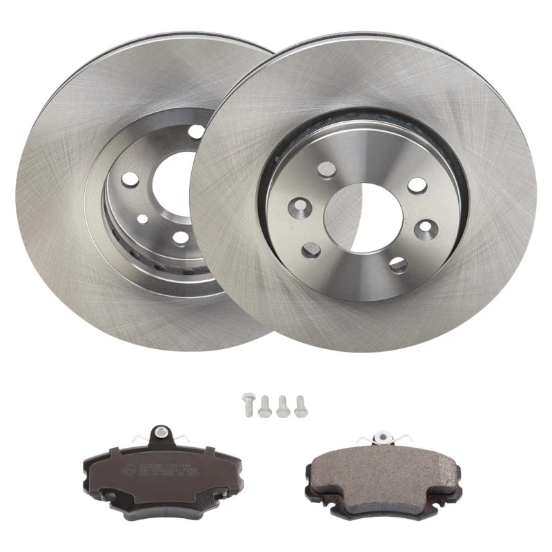 Image of RIDEX 3405B2002 Brake disc and pads set Front Axle, Brake Disc Type: internally vented, excl. wear warning contact Brake Set,disc brakes (3405)
