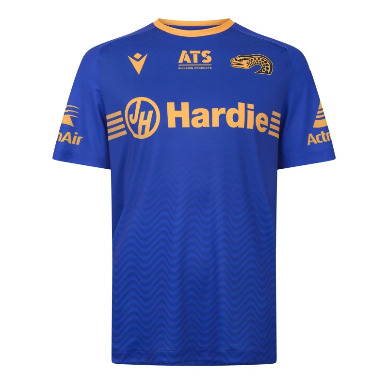 Image of Macron Parramatta 2025 Eels Training T-Shirt Mens Blue Yellow male Medium