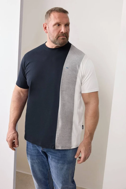 Image of BadRhino Mens Cut & Sew T-Shirt in Dark Navy Size: 3XL Dark Navy Male 3XL
