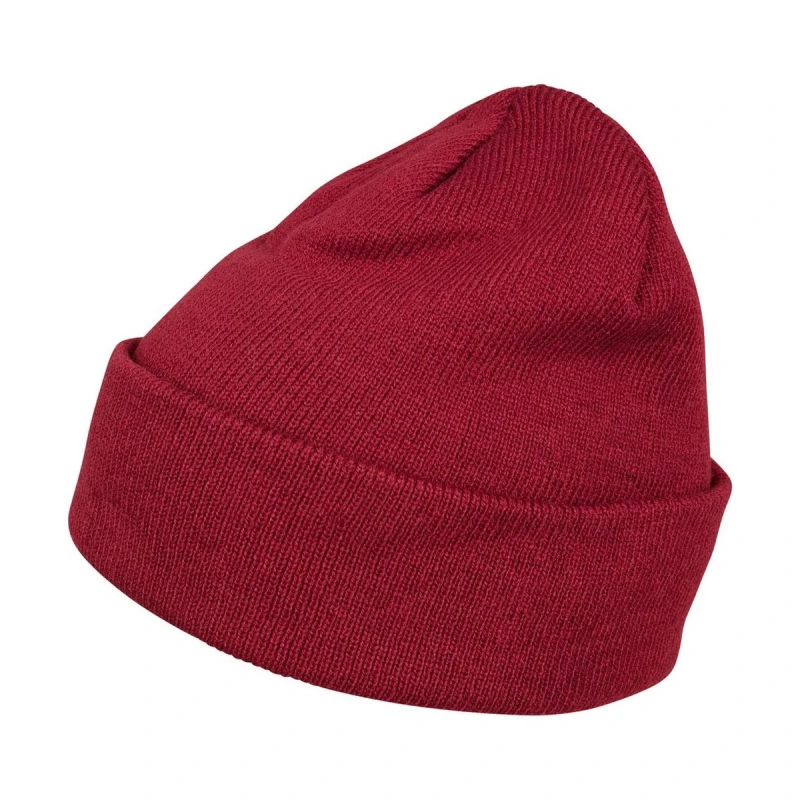 Image of Build Your Brand Mens Heavy knit Beanie in Burgundy Burgundy Male One Size