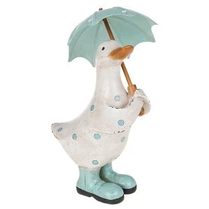 image of Polka Dot Brolly Duck Small Aqua Ornament