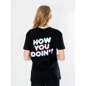 Image of Friends Black How You Doin? Mens T-Shirt Ex Ex Large