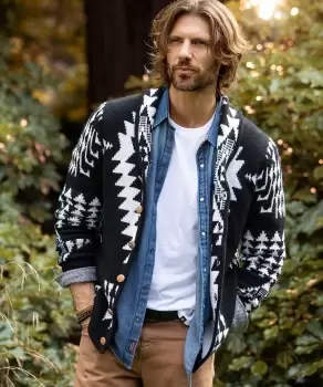 Image of Monochrome Knitted Cardigan