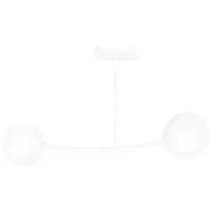 Image of Emibig Halldor White Globe Ceiling Light with White Glass Shades, 2x E14