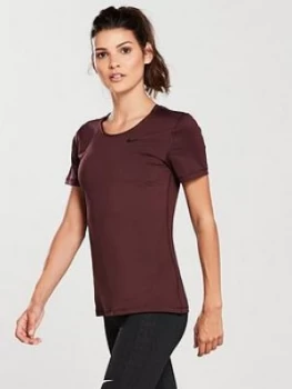 Image of Nike Training Pro Cool Tee Burgundy Burgundy Size L Women