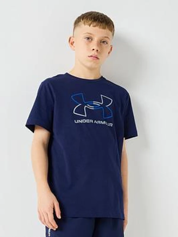 Image of Under Armour Kids Foundation Short-Sleeve Regular Fit T-Shirt Midnight Navy male 11-12 (L)