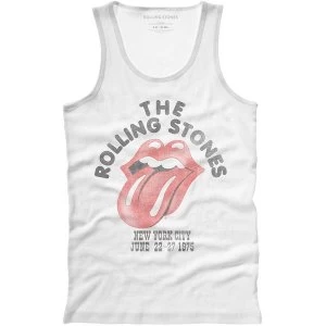 Image of The Rolling Stones - NYC '75 Mens Large T-Shirt Vest - White