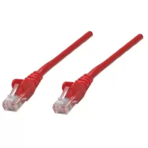 image of Intellinet Network Patch Cable Cat5e 20m Red CCA U/UTP PVC RJ45 Gold Plated Contacts Snagless Booted Lifetime Warranty Polybag