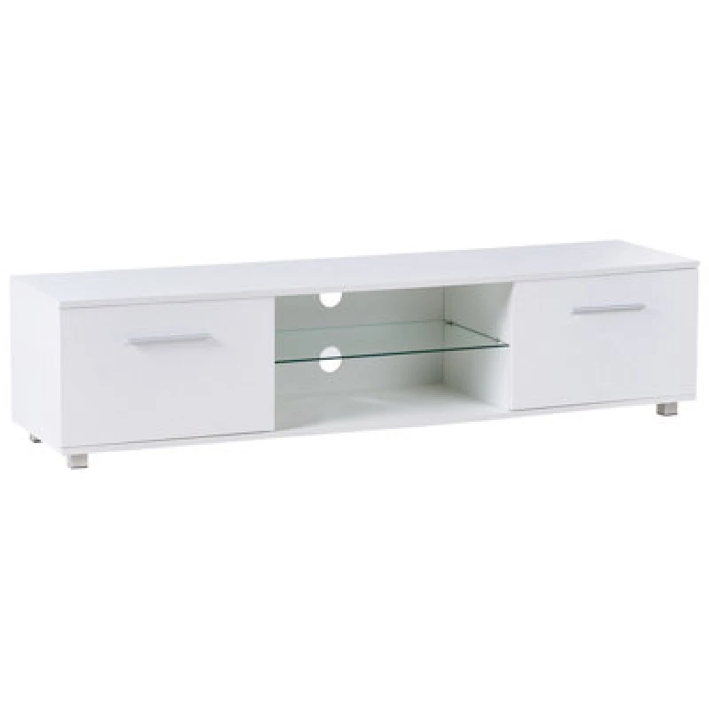Image of Beliani TV Stand With LED Banff White