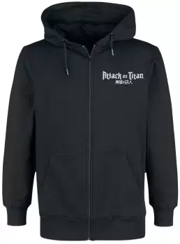 Image of Attack On Titan Attack On Titan Emblem Hooded zip black
